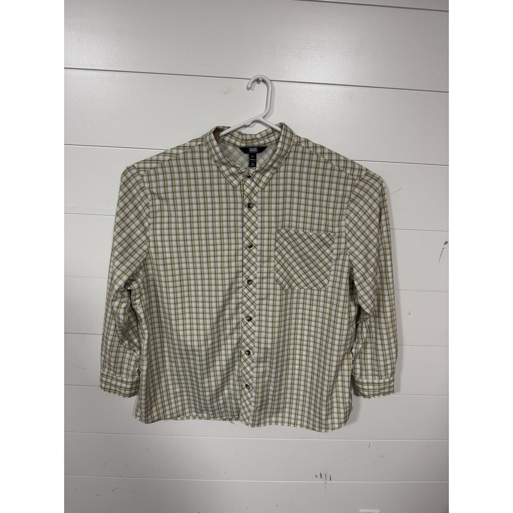 Alaskan Hardgear shirt men's size 3xl plaid button long sleeve‎ vented gorpcore